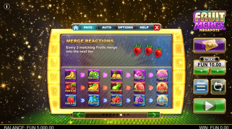 Fruit Merge Megapots - matunda yakiungana katika Hold and Spin